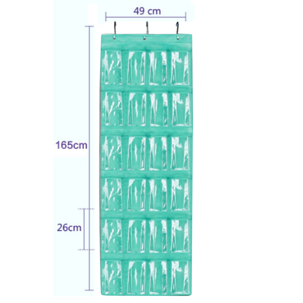24 Pocket Over the Door Shoe Organizer Rack Hanging Storage Space Save Hanger Behind Door Non-woven Clear Shoe Storage Closet