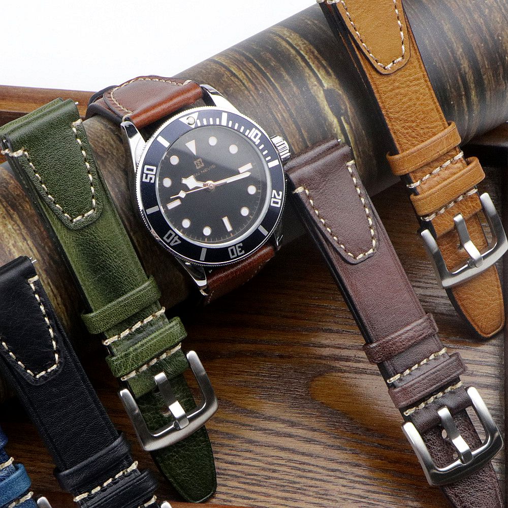 Handgemaakte Vintage Lederen Horlogeband 18mm 20mm 22mm Quick Release Volnerf Horlogeband voor Mannen Vrouwen Polsband Accessoires