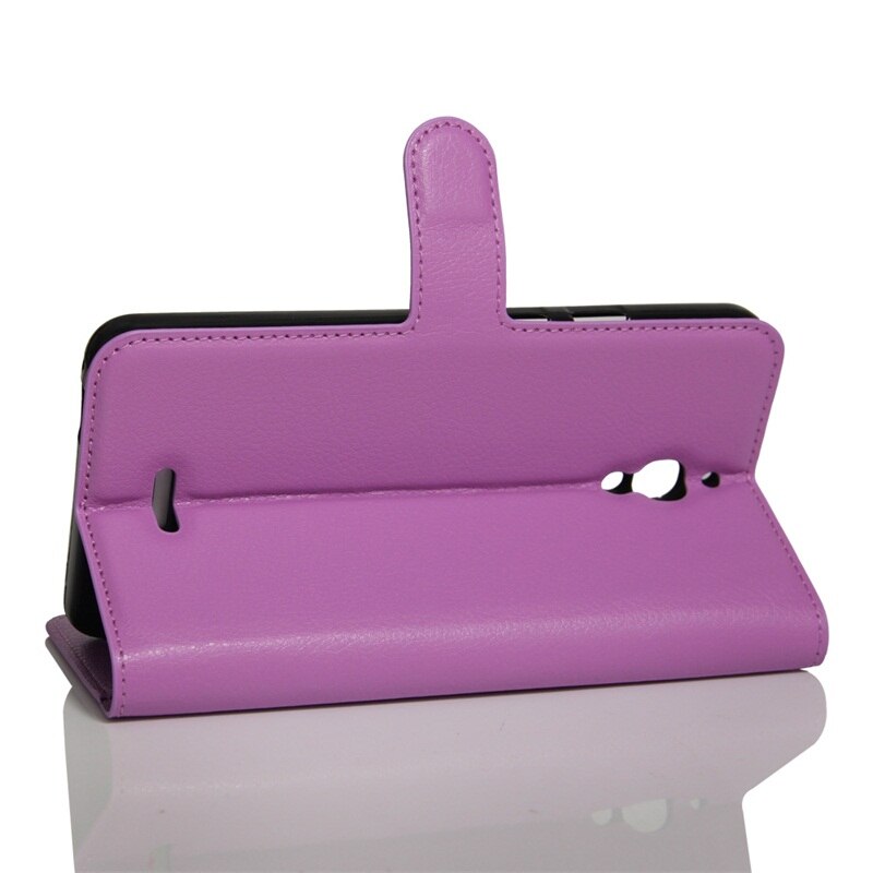 for Alcatel Pixi 4 (6) Cyboris cover For Alcatel Pixi 4 (6) 3G Pixi4 6.0 " Flip Lichi Holster PU Leather with card slot holders: Purple 