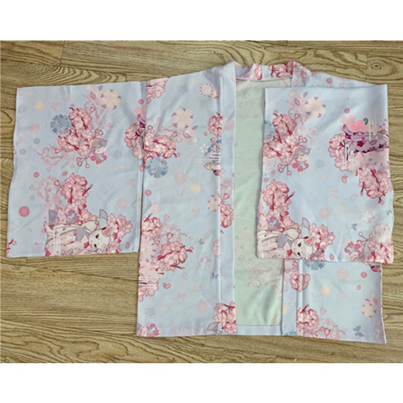 Flower Print Kimono Coat Japanese Traditional Haori Top Kawaii Girls Sakura Warrior Streetwear Yukata Cat Cute Cardigan: Color5