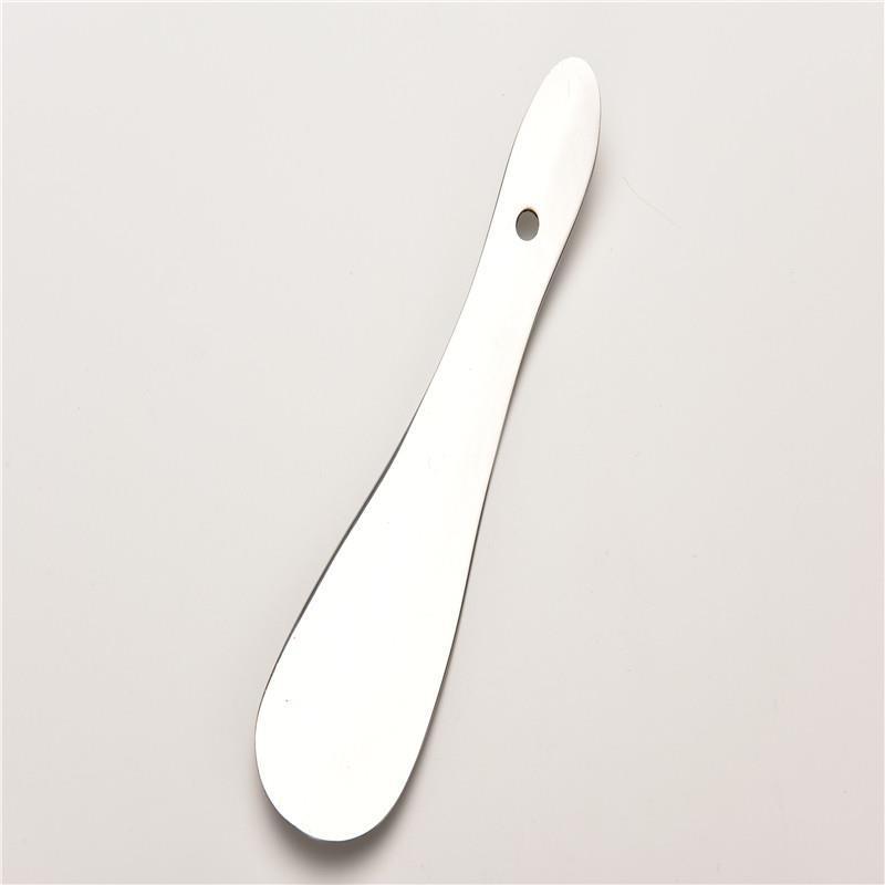 1 Uds. Calzador tipo cuchara de Metal de aleación de plata y Color Aluminio de acero inoxidable Zapatero elevador de zapatos 18,8 cm