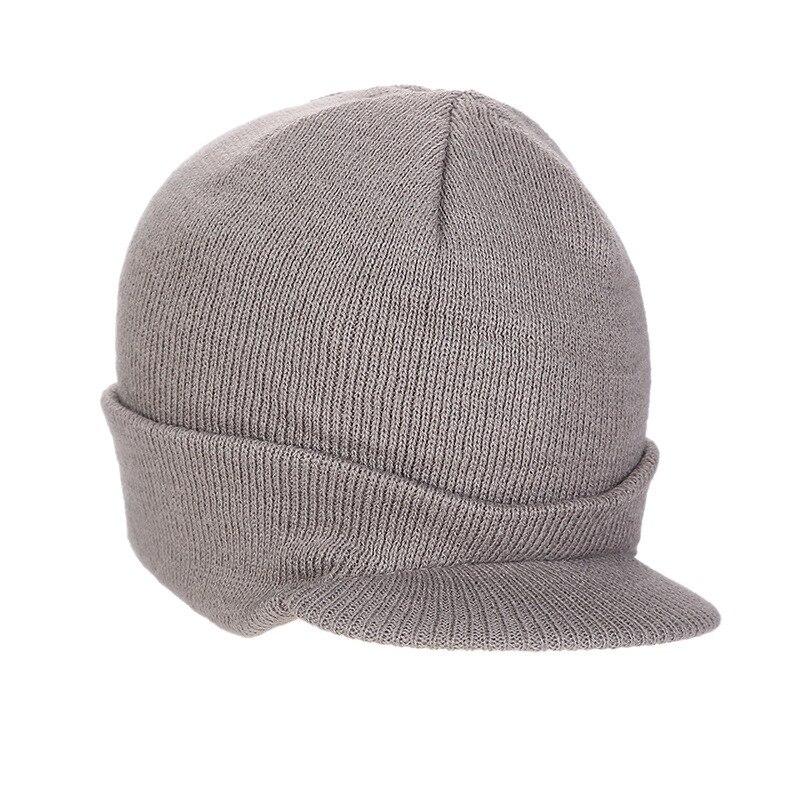 Casquettes pour hommes avec visières, chapeau de Ski à tricoter, en laine, Style militaire, garde au , couvre-chef pour les voyages en plein air, alpinisme: Gris