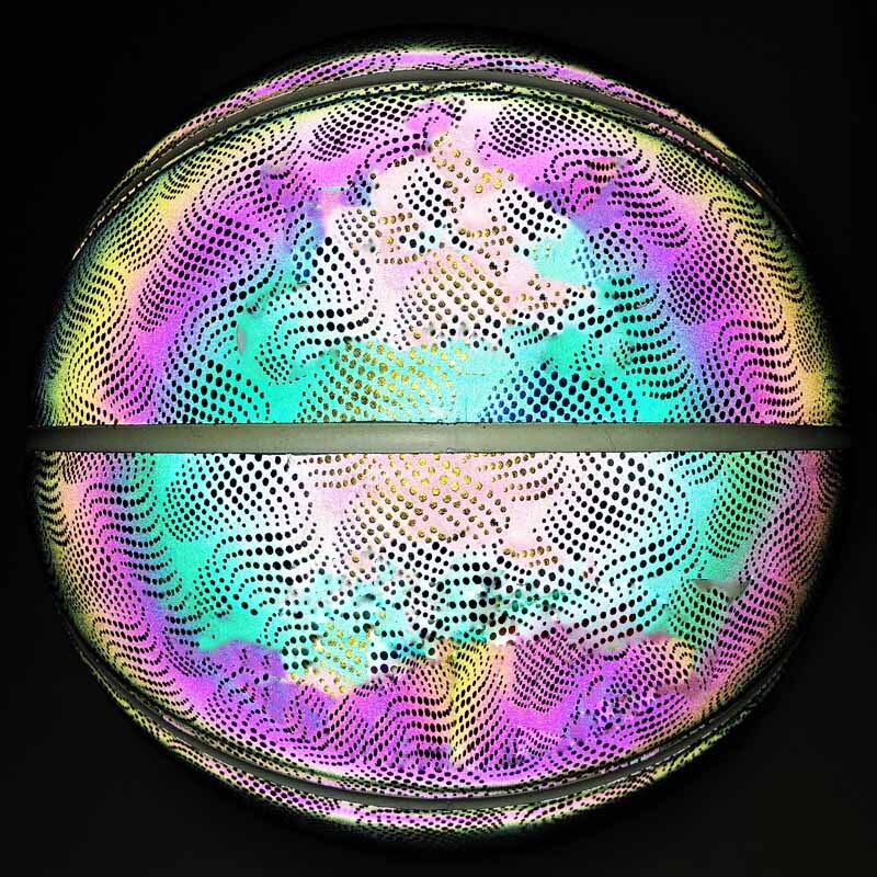 Glowing Reflective Basketball Luminous Glow in Dark Basketball for Night Game Kids PU Luminous Basketball