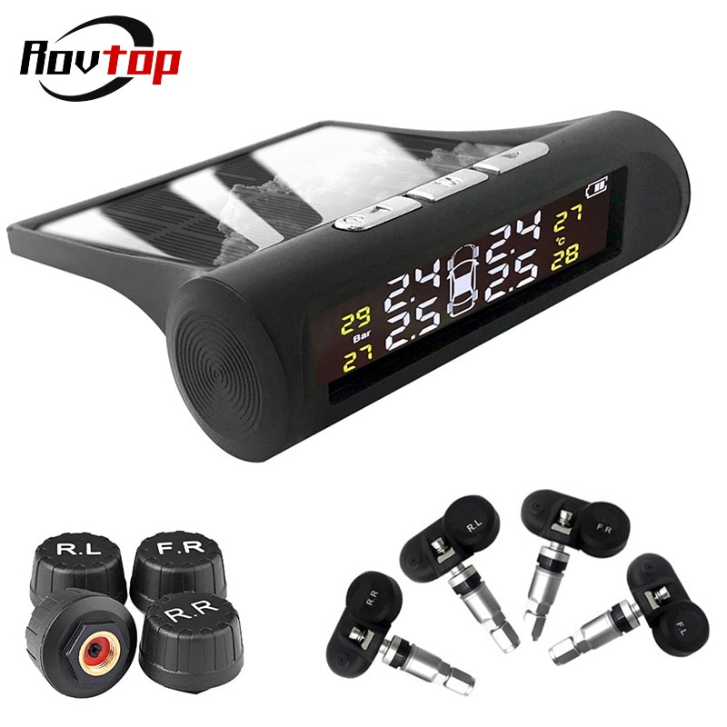 Smart Car TPMS Tyre Pressure Monitoring System Solar Power Digital LCD Display Auto Security Alarm Systems Tyre Pressure