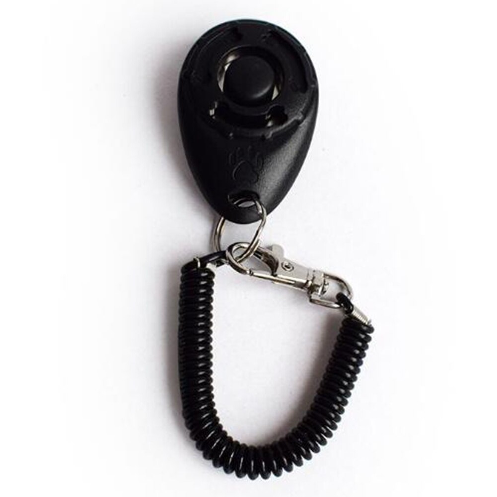 1 Pcs Pet Dog Training Clicker Plastic Dogs Click Trainer Aid Tool Pet Toy Adjustable Wrist Strap Sound Key Chain Pet Supplies: black