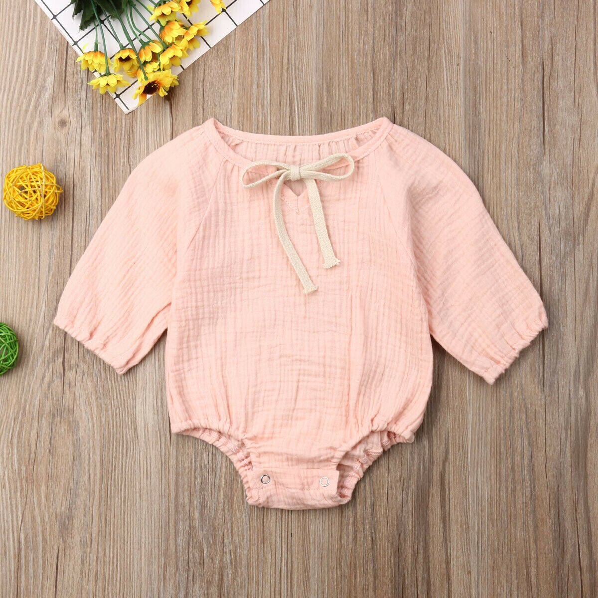 PUDCOCO – vêtements pour -né fille et garçon, barboteuse à manches longues, combinaison de soutien-gorge,: Rose / 24M