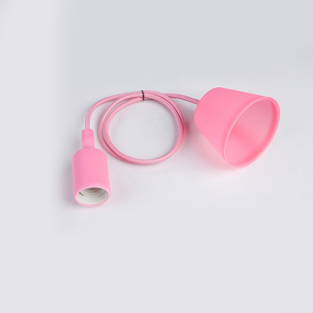 E27 Hängen Lampe Basis Birne Halfter DIY Buchse Bunte Silikon Linie Kronleuchter Beleuchtung Punkt Gummi Decke Leuchte Hause: Rosa