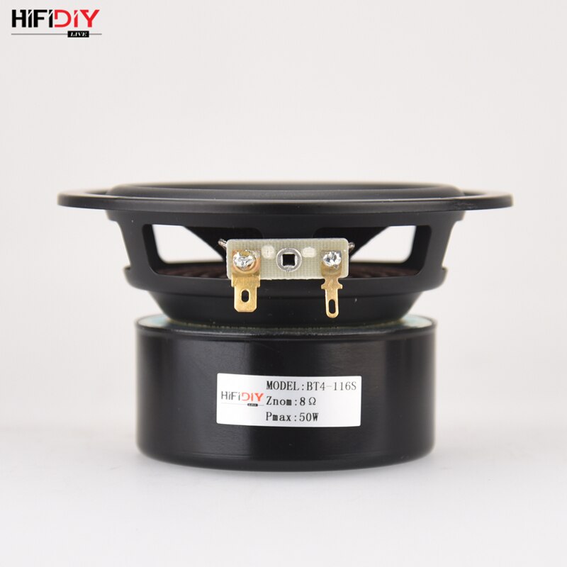 DIYLIVE 4 inch 4.5" Midbass Woofer speaker Unit 4 / 8 OHM 50W Glass fiber vibratory basin Loudspeaker BK BT4 Black /Yellow