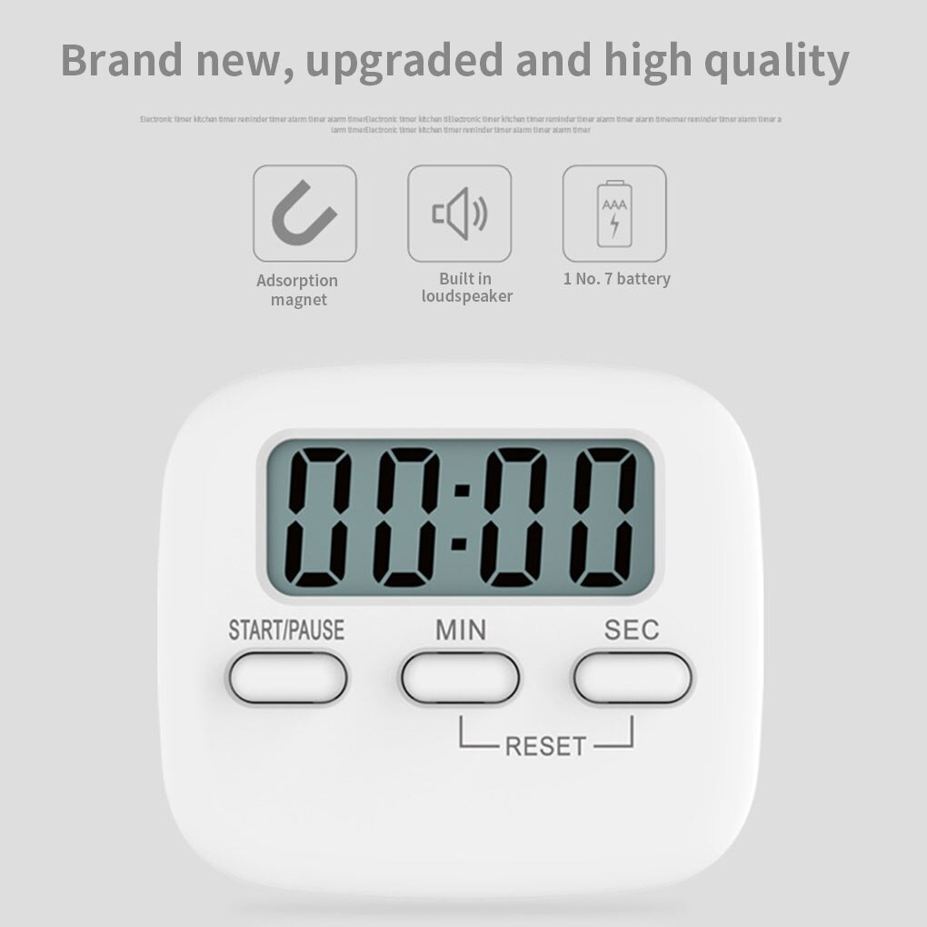 2pcs Kitchen Timer Cooking Baking LCD Display Countdown Student Lab Digital Timer Home Kitchen Gadget