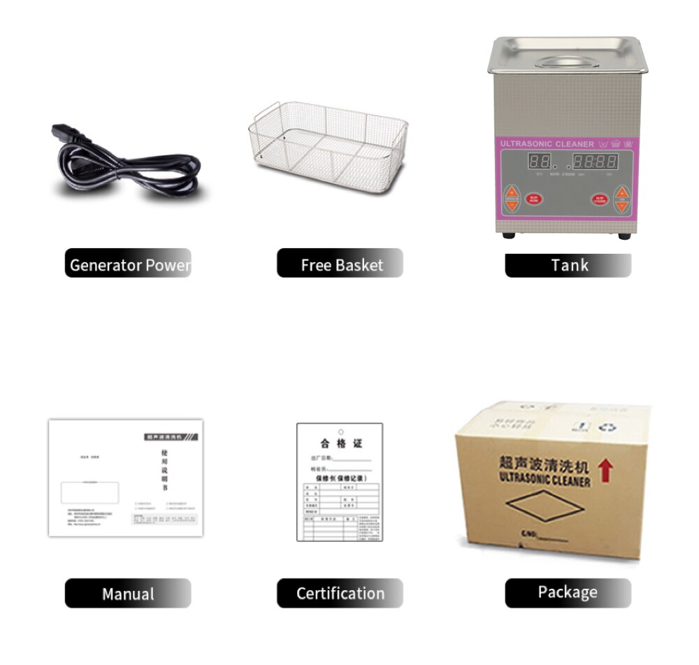 Portable Ultrasonic Cleaner Bath Digital PCB Jewelry Cutters Manicure Stones Nail Stainless Steel Ultra Sonic Cleaning Washer 1L