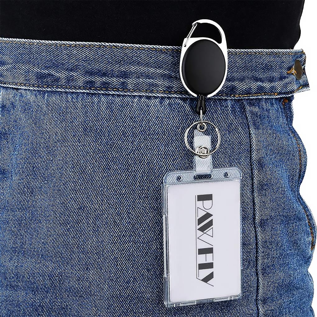 Clear Staff ID Card Holder Vertical ID Badge Holder with Thumb Slot Transparent Hard Plastic Multi Cards Case Organizer