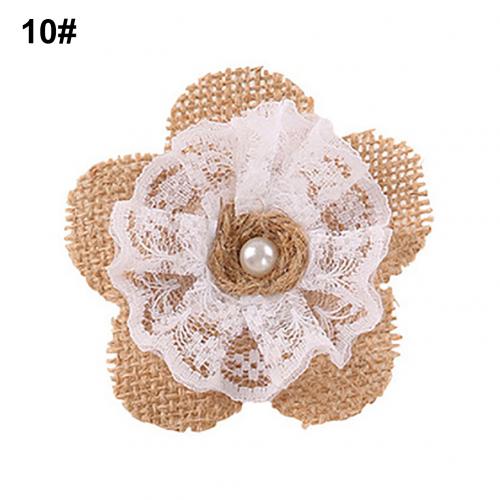 Handmade Jute Hessian Burlap Flowers Rose Shabby Chic Wedding Decor Christmas Party Supplies: 10