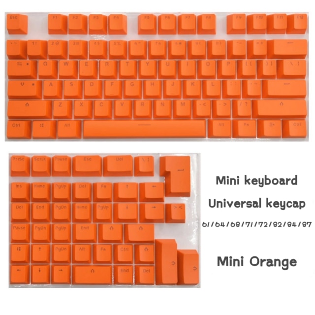 Eagiacme PBT Tastenkappen Für Mini Mechanische Tastatur Anzug Für 61/64/68/71/82/84 Layout Tastatur Mit Transparent RGB Buchstaben: Orange