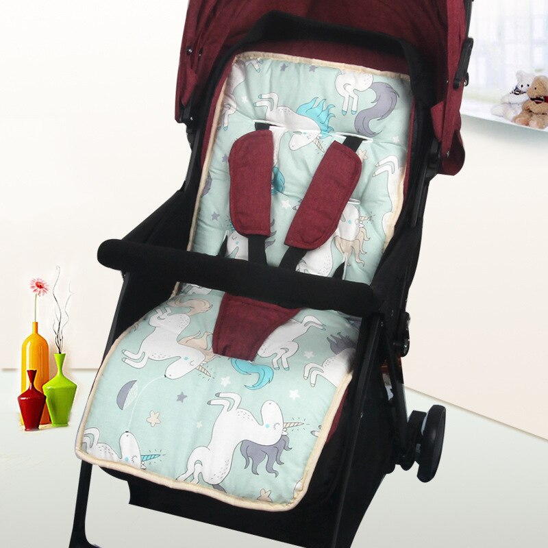Bomuld blød pude spædbørn barn vogn madras børn vogn barnevogn liner trolley tilbehør vandtæt baby klapvogn siddeunderlag: Grøn