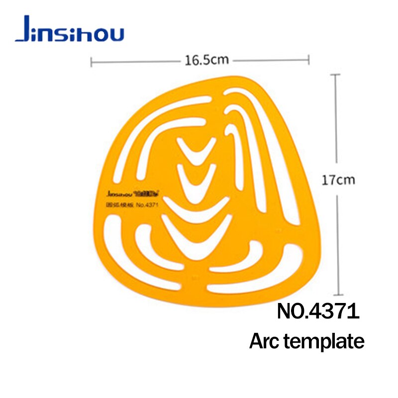 Jinsihou ritmall / stencil linjal k harts mjuk arkitekt / konstruktion / geometri / matematik / möbler / kurva / runt mätverktyg: Nr .4371