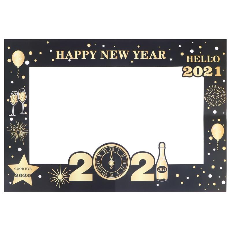 Happy Year Paper Photo Booth Frame Year Eve Party Decoration Photo Booth Props Christmas Decorations for party