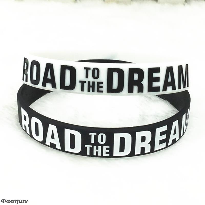 Siliconen Rubber Band Elastische Inspirational Armbanden &quot;Weg Naar De Droom&quot; &quot;Never Give Up&quot; Motivatie Armbanden