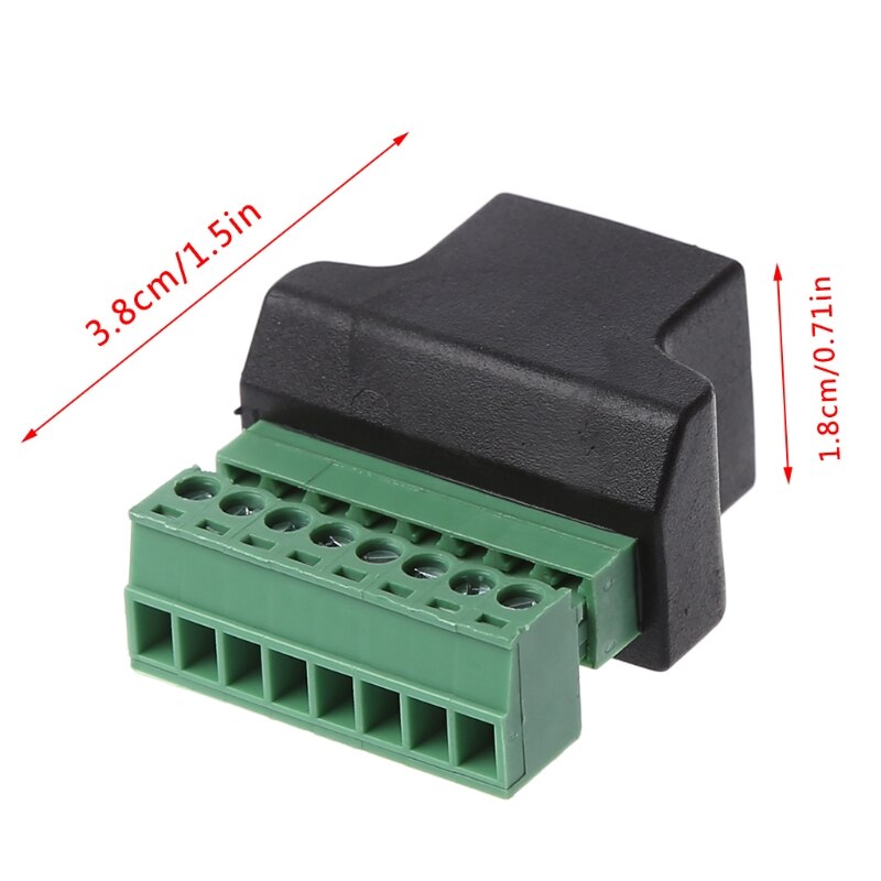 Ethernet RJ45 Female To 8-Pin Screw Terminal Connector Adapter For CCTV Digital DVR