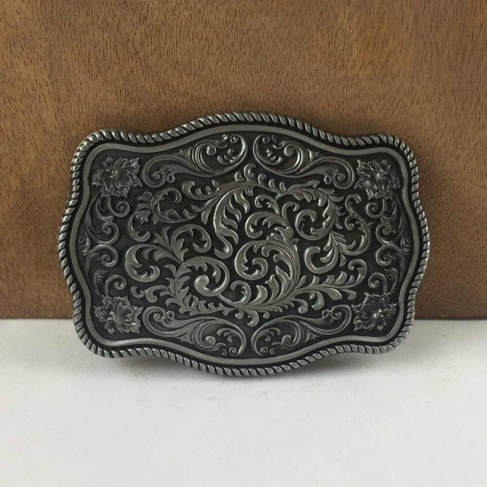 Hebilla de cinturón de Metal Floral estilo vaquero occidental para hombres cinturones adornos florales accesorios para vaqueros hebillas clásicas para cinturones de 4cm