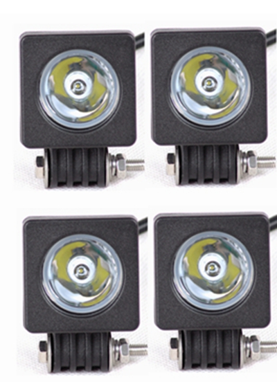 Yait pyöreä 10w led työvalo neliö 12v led traktorin työvalot offroad ajo 4 x 4 mönkijä auto moottoripyörä led valot kuorma-autolle: 4 kpl spottineliö