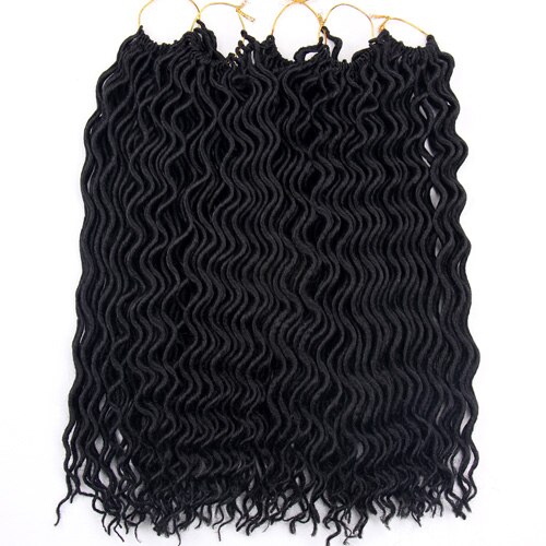 FALEMEI-tresses synthétiques au Crochet, Extensions de cheveux, 18 pouces, 60g, 24 brins/paquet: # 1B / 6 Pcs/Lot
