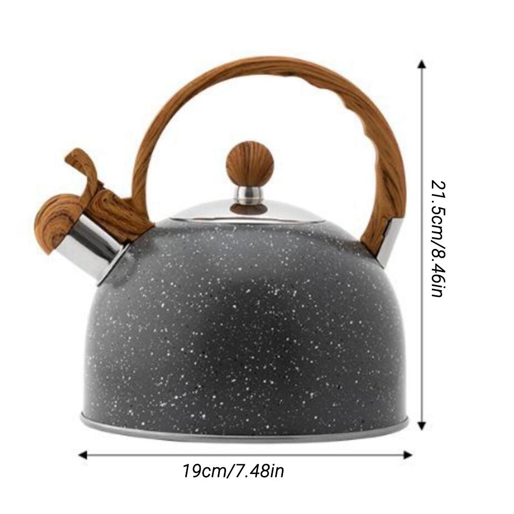 2.5l theepotten met fluitende werking, premium roestvrijstalen theepot met houten handvat, geschikt voor alle warmtebronnen