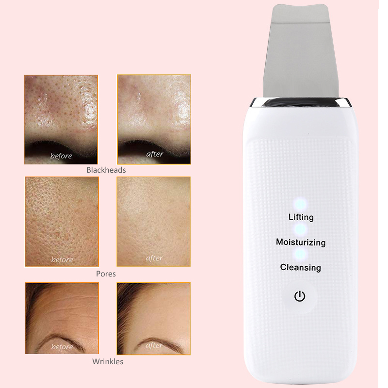 Beauty Ultrasonic Skin Scrubbe Face Cleaning Facial Cleaner Skin Peeling Blackhead Removal Pore Cleaner Face Scrubber