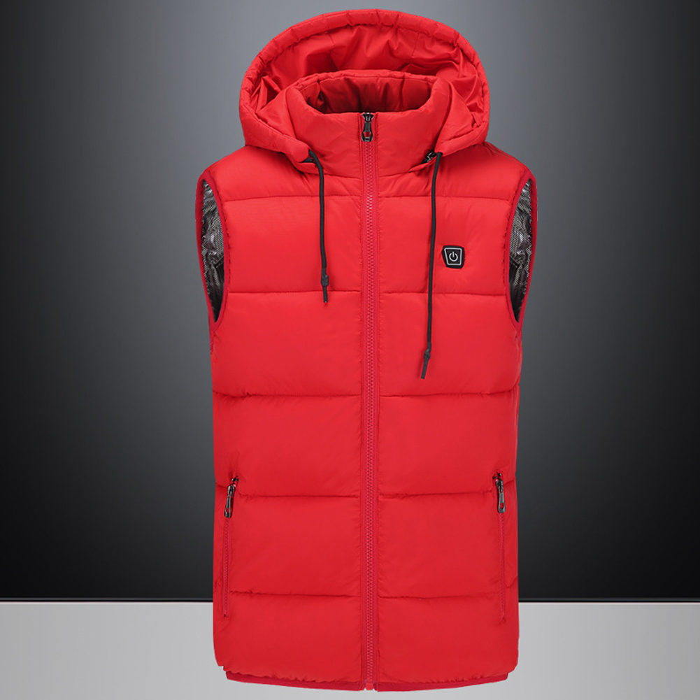 Mens Vrouwen Verwarmde Jassen Outdoor Vest Jas USB Elektrische Batterij Lange Mouwen Verwarming Hooded Jassen Warm Winter ThermalClothing: 3 / L