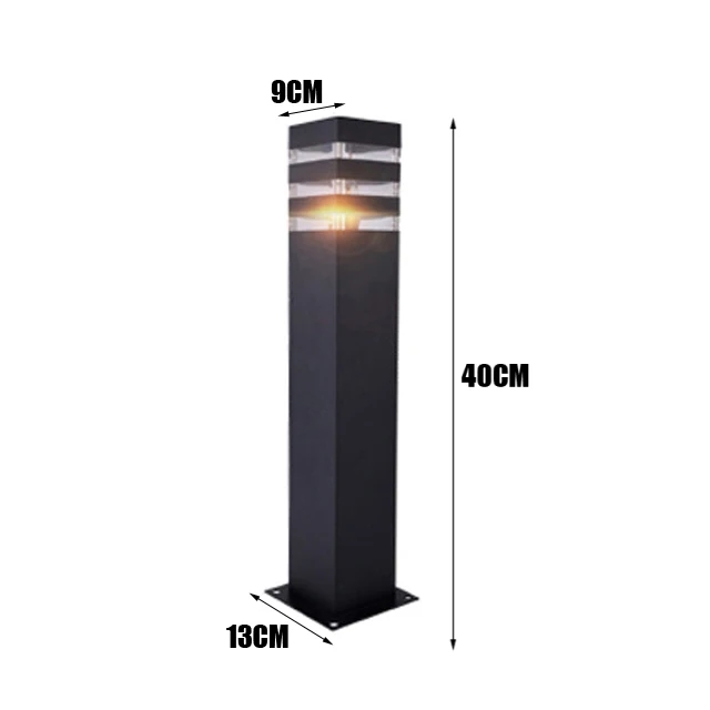 Waterdichte Aluminium Pijler Licht Outdoor E27 Led Tuin Gazon Lamp Aluminium Pijler Post Licht Landschap Gazon Bolderarmatuur: changeable