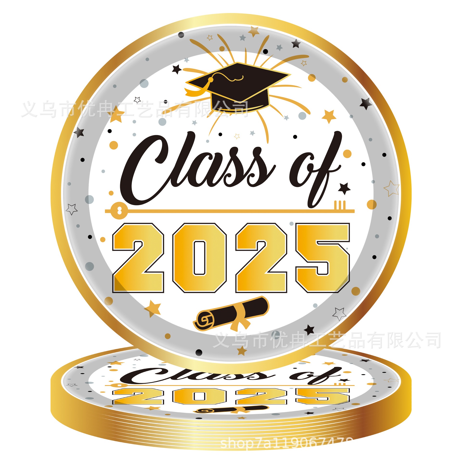 8Guests Gold Graduation Theme Disposable Tableware Congrates Grad Napkin Plate Class Of Happy Graduation Party Supplies