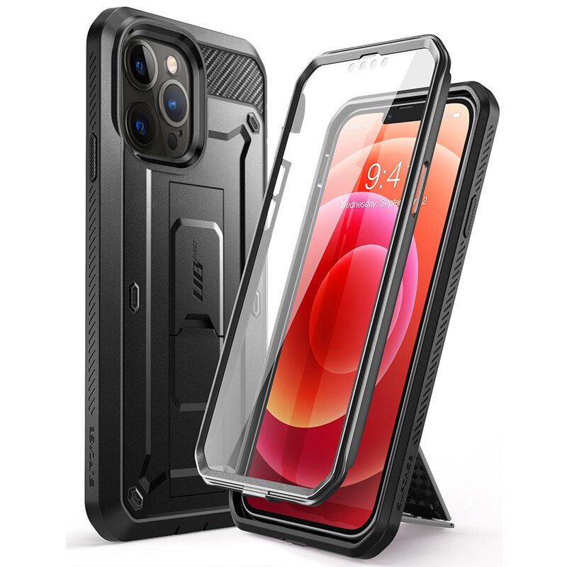 Supcase Voor Iphone 13 Pro Max Case 6.7 &quot;) ub Pro Full-Body Robuuste Holster Cover Met Ingebouwde Screen Protector &amp; Kickstand: Black