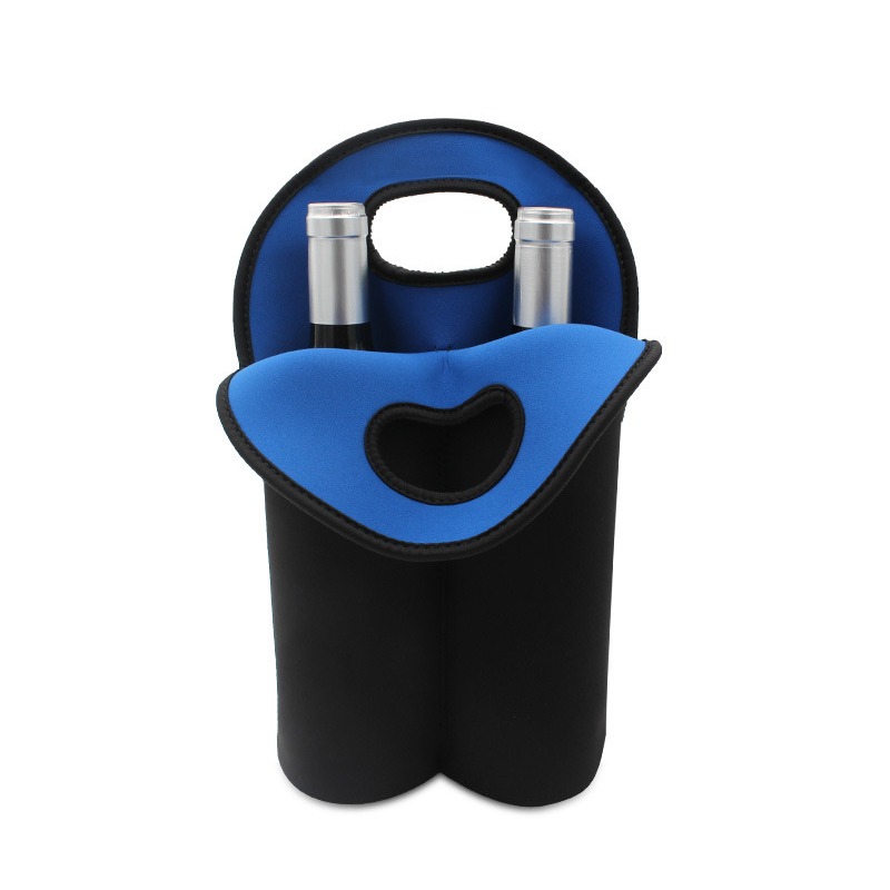 Bolsa de neopreno para botella de vino, bolsa de neopreno con aislamiento para bebidas/vino/cerveza, 2 botellas, funda refrigeradora para fiestas, 1 ud.: Verde claro