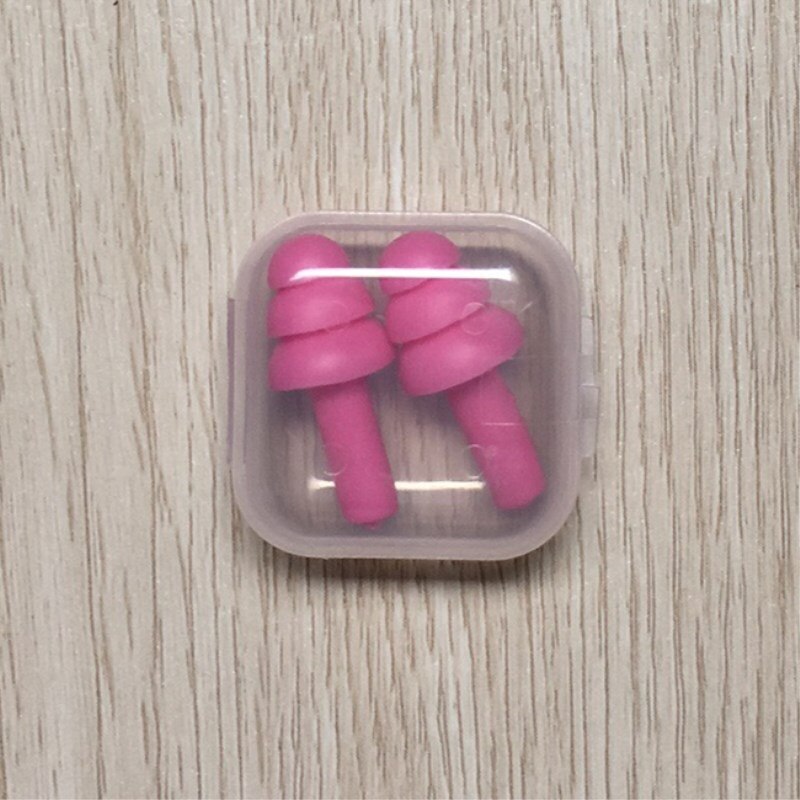 Bouchons d'oreilles en Silicone, 5 paires, Anti-ronflement, pour voyage, sommeil, réduction du bruit, protection pour la natation: 5Pairs Rose
