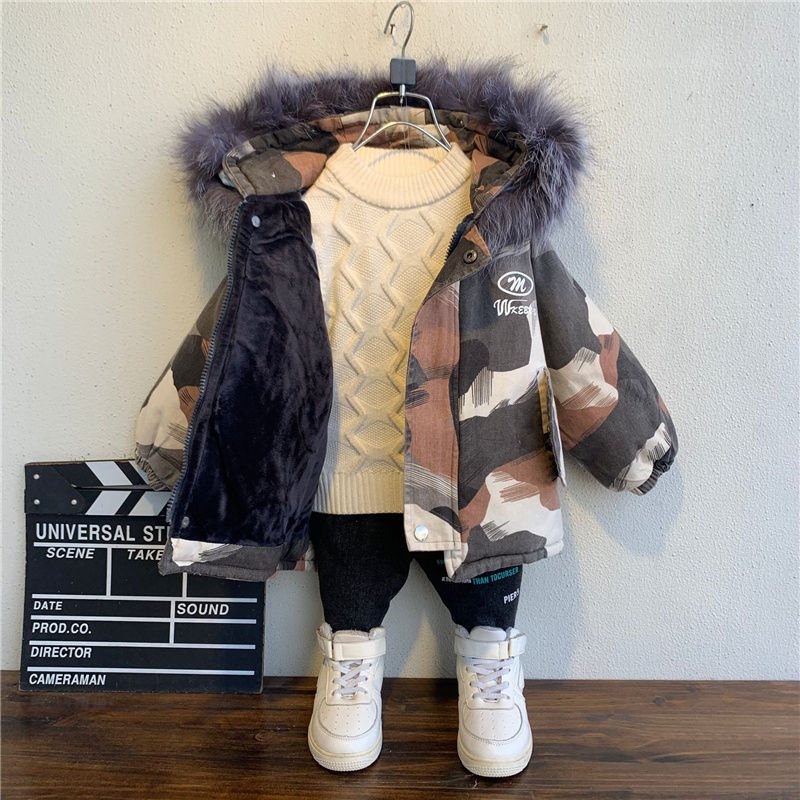 Winter Baby Jungen Warme unten Jacke 2-10 Jahre Jungen Mantel lässig Herbst Mit Kapuze Starke Oberbekleidung Mantel Für Jungen freundlicher Kleidung: 11-Orange / 6