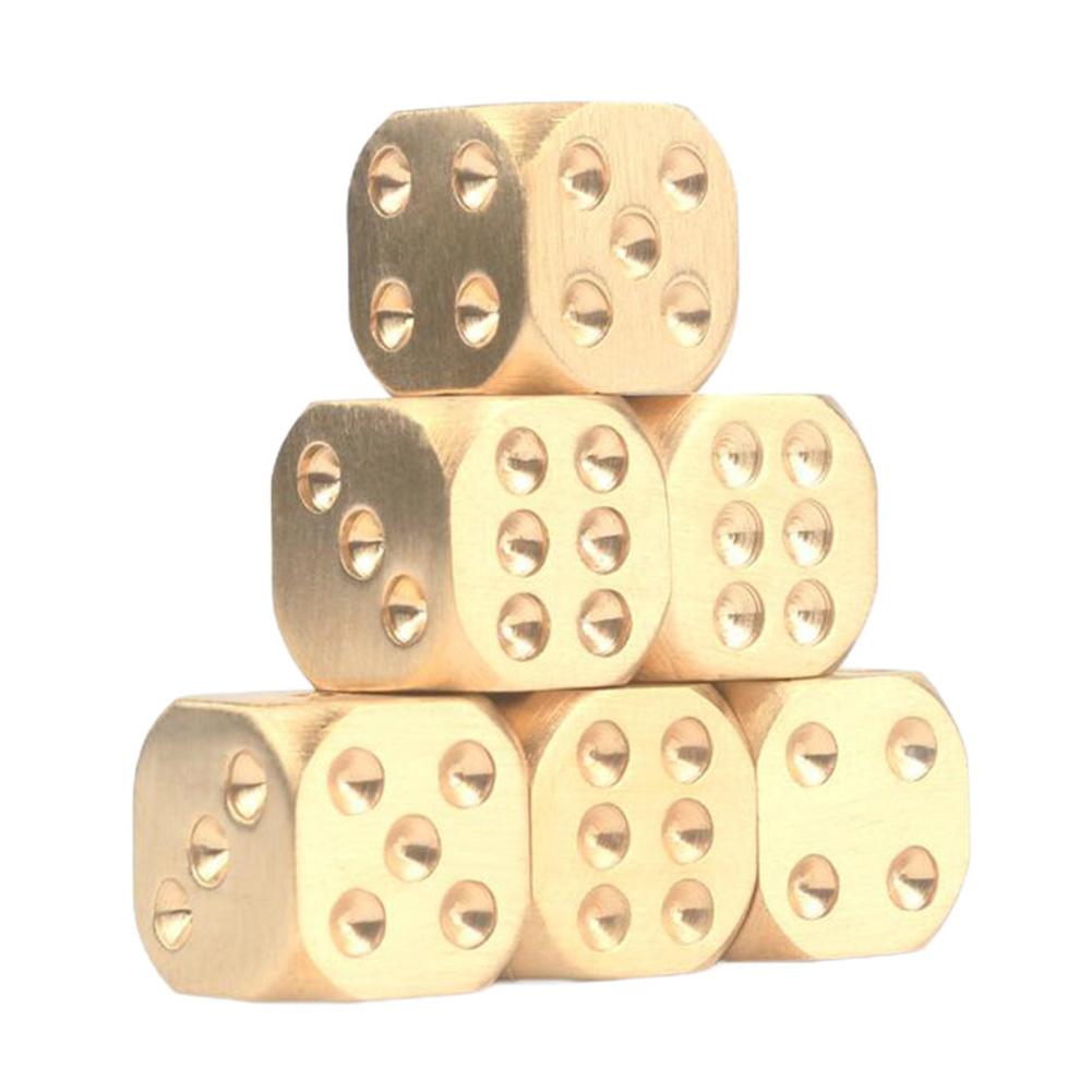 Koper Dobbelstenen 13 15Mm Messing Dobbelstenen Woondecoratie Artware Rekwisieten Bar Levert Game Tool Koperwerk Metal Dice Game Accessoires: Large