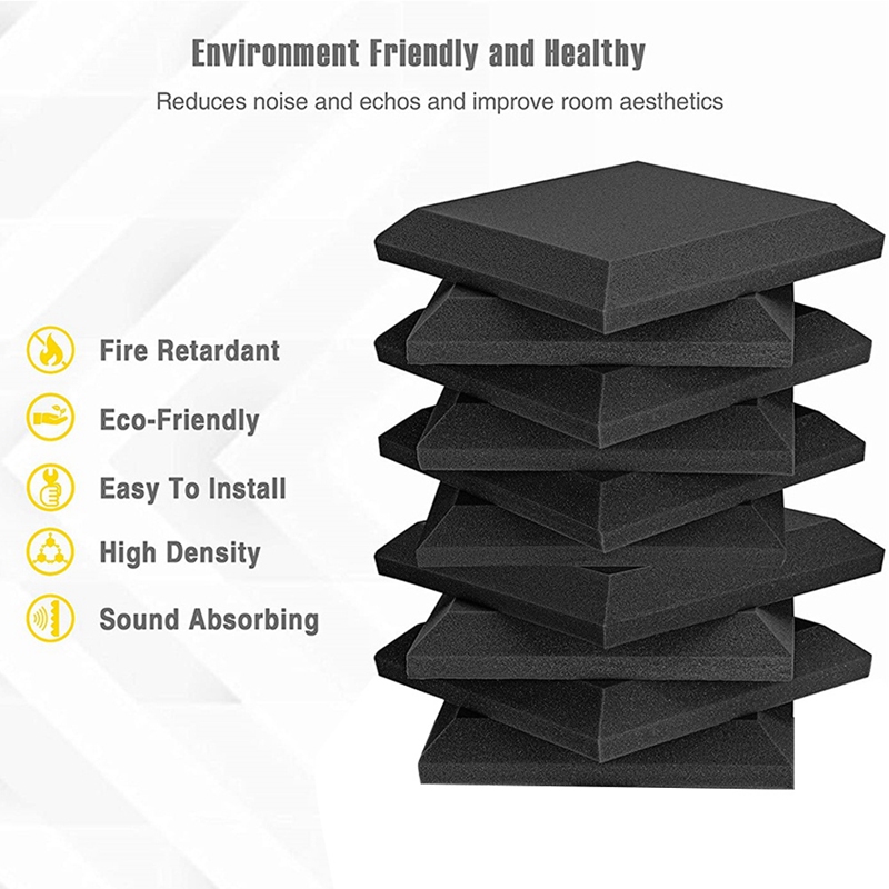 10 Pack High Density Flat Sound Acoustic Foam 2X12x12inch Soundproofing Foam Board Music Studio KTV Soundproofing Blocks