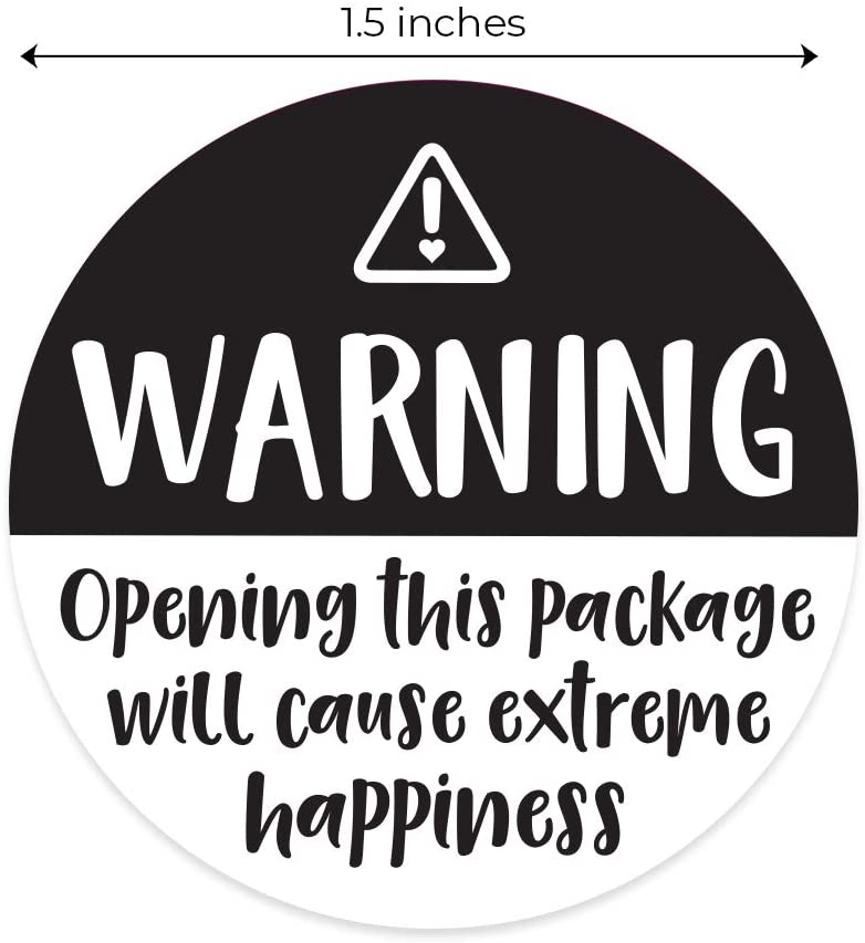 500Pcs Zwart En Wit Schattig Waarschuwing Sricker Labels Extreme Geluk Etiketten Voor Relatiegeschenk Verpakking Envelop Stickers