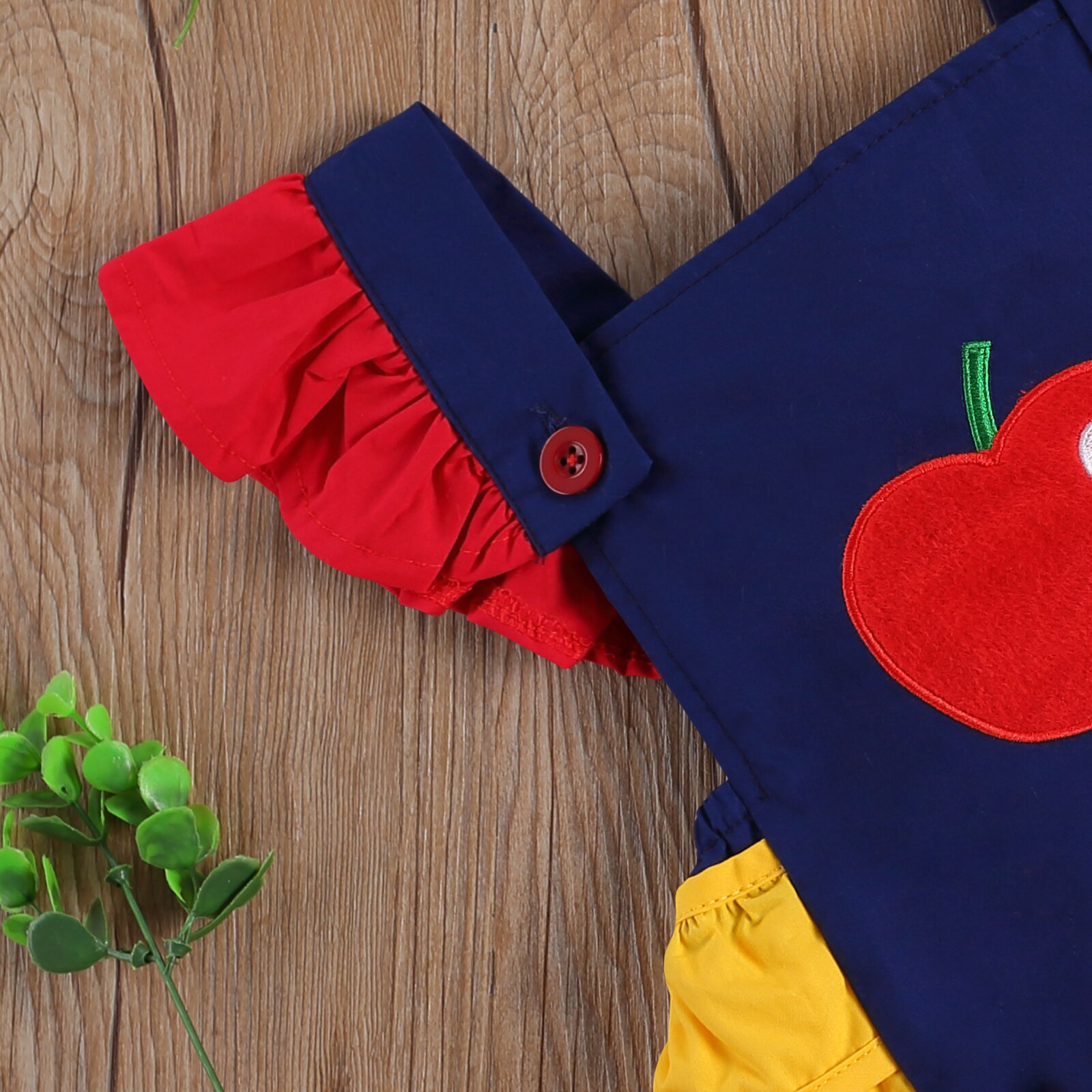 Body pour -né fille et garçon, imprimé de fruits, à volants, manches courtes, dos nu, combinaisons, bandeau, 2 pièces
