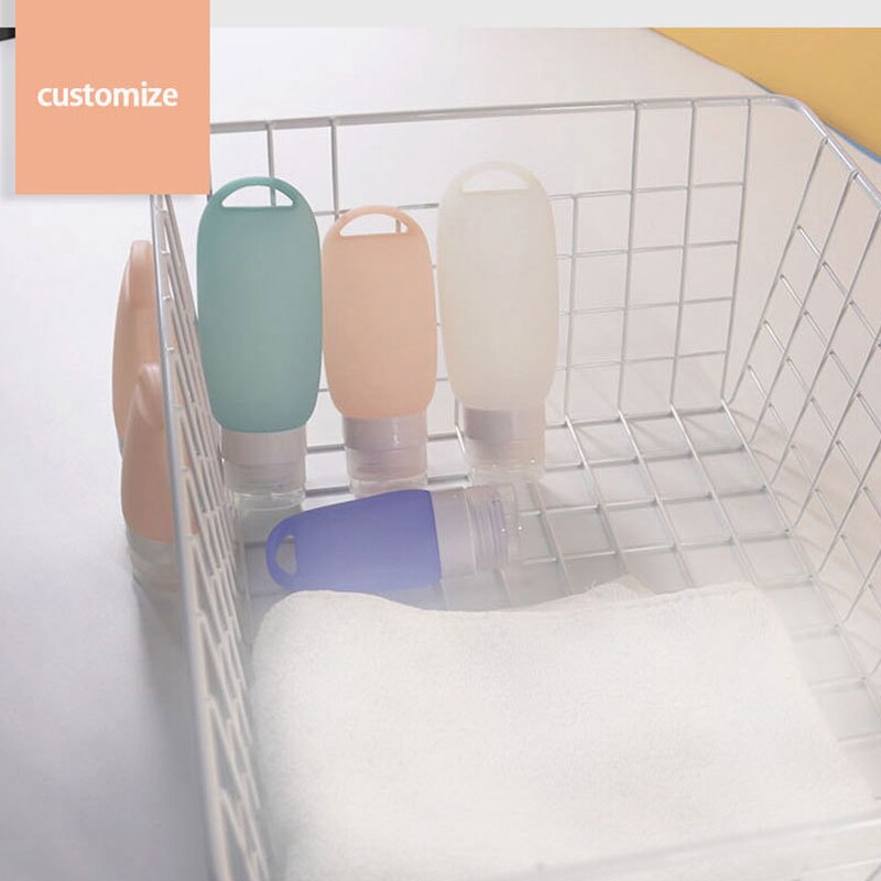 3 unids/set de botellas vacías, caja de almacenamiento de silicona de viaje, llavero, botella de champú, recipiente para Gel de ducha, portátil, duradero