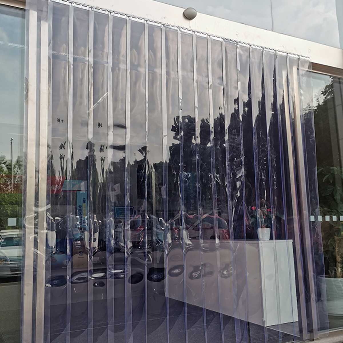 Tira de PVC de 6 tamaños para cortina, congelador, cortina para puerta de habitación, Kit de tornillos, cortinas de riel colgante, Partición de aislamiento térmico a prueba de polvo y viento