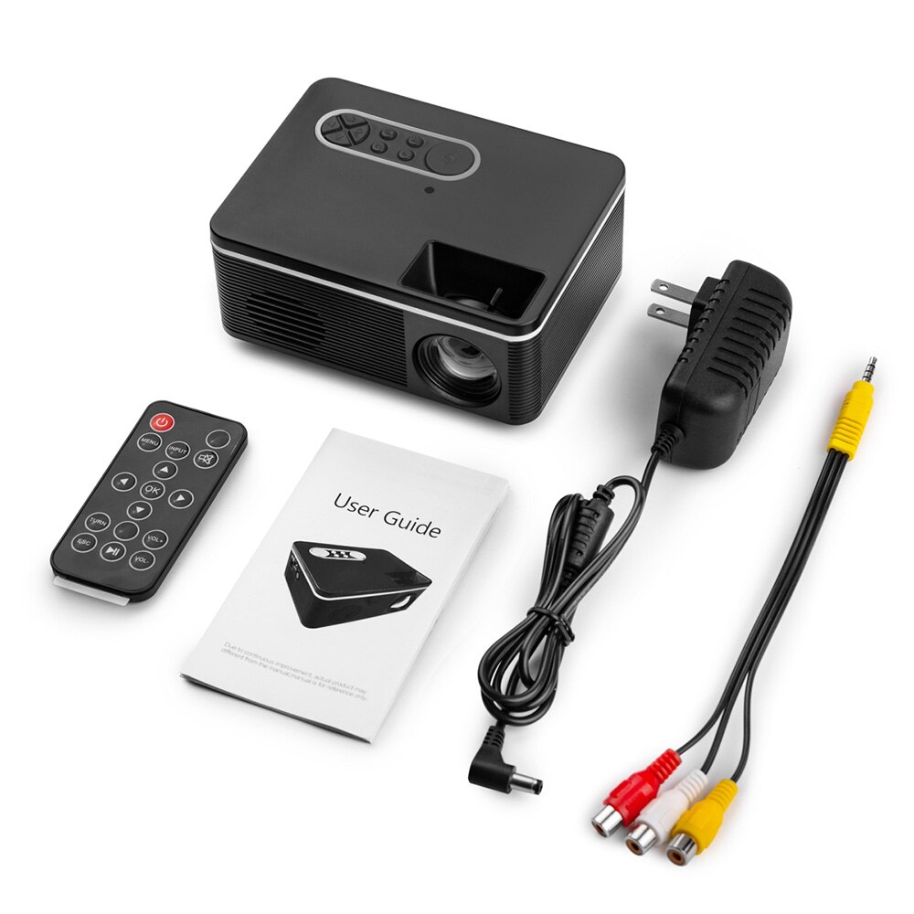 S361 Draagbare Mini Led Projector 320X240 Pixels 600 Lumen Projector Home Cinema Media Player Ingebouwde in Speaker: Black