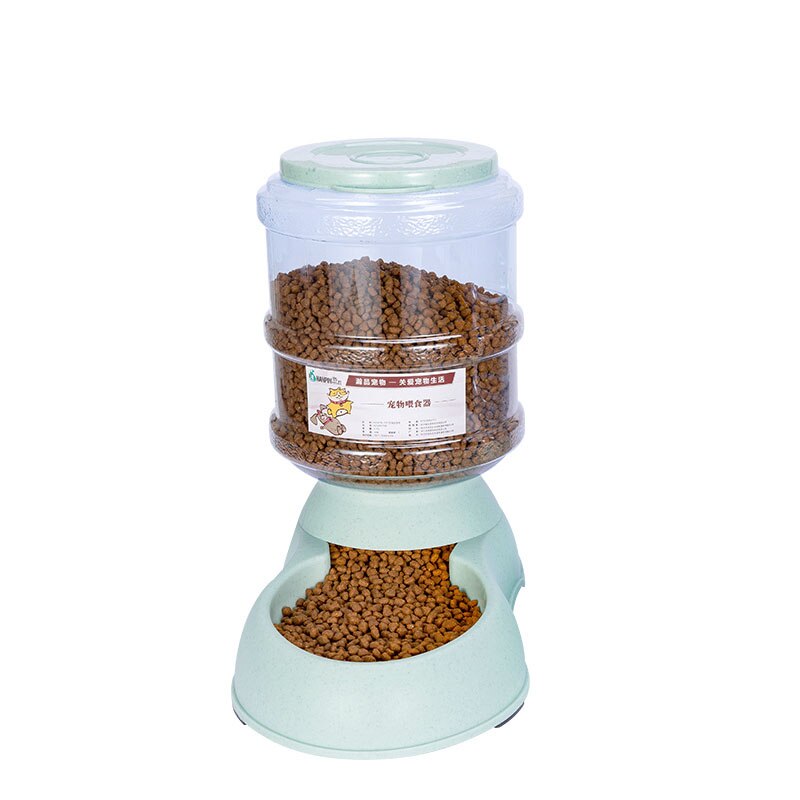3.75l Automatic Food Water Pet Feeder Plastic Dog Food Bowl Water Dispenser For Dog Cat Dog Drinker: Feeder blue