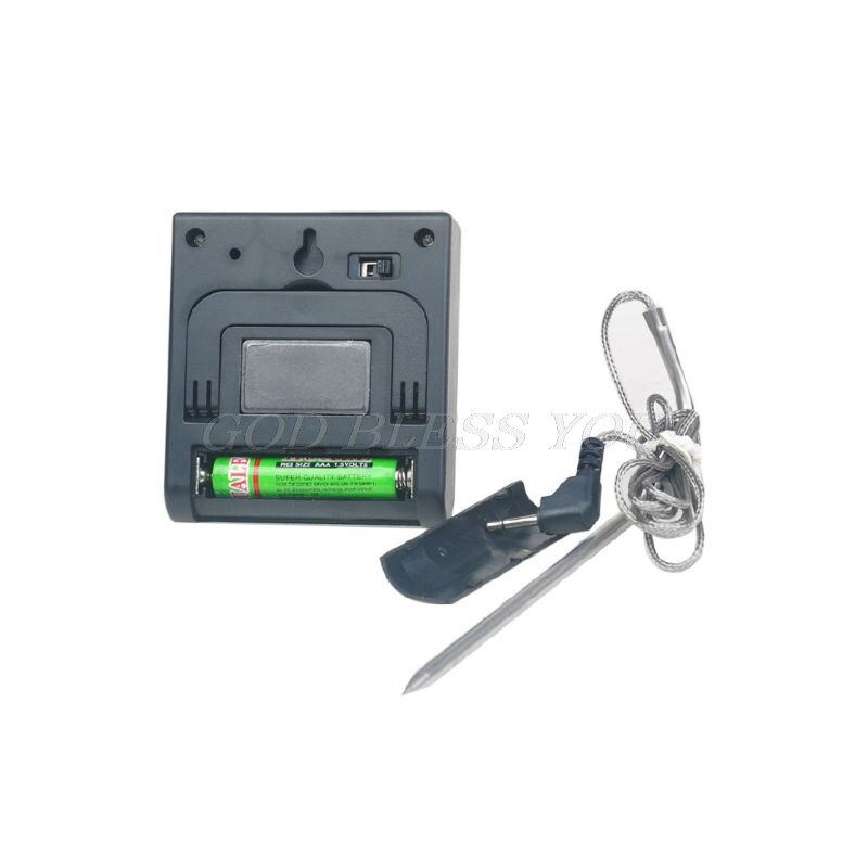 Digital Kitchen Thermometer LCD Display Long Probe Alarm for Grill Oven Food