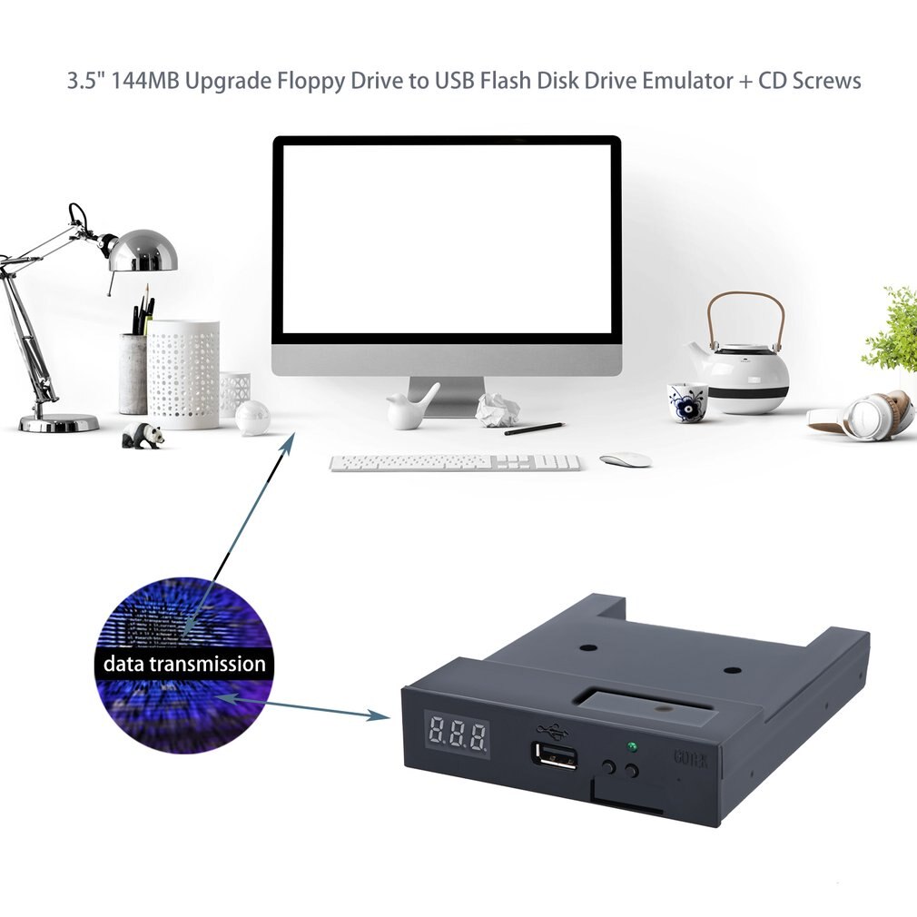 SFR1M44-U100K 5V 3.5 1.44Mb 1000 Floppy Disk Drive Naar Usb Emulator Simulatie Eenvoudige Plug Voor Musical Keyboad Zwart