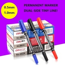 0.5/1mm Dual Double Tip Waterproof Pens Fast Dry Permanent Marker Environmental Ink two side smooth writing logistics