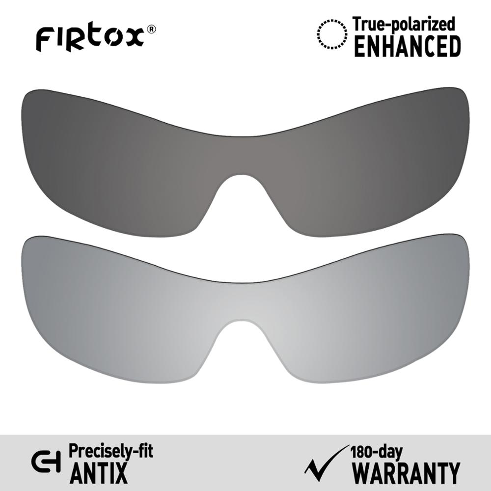 Firtox True UV400 Polarized Lenses Replacement for-Oakley Antix Sunglasses (Compatiable Lens Only) - Multiple Colors: Black-Silver