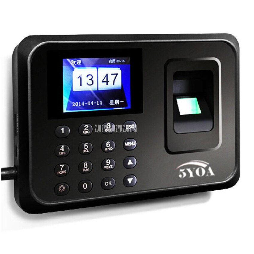 5YOA impresiones digitales presencia biométrica de reloj de tiempo grabador utilizado máquina inglesa reproductor Vocal huella dactilar, contraseña