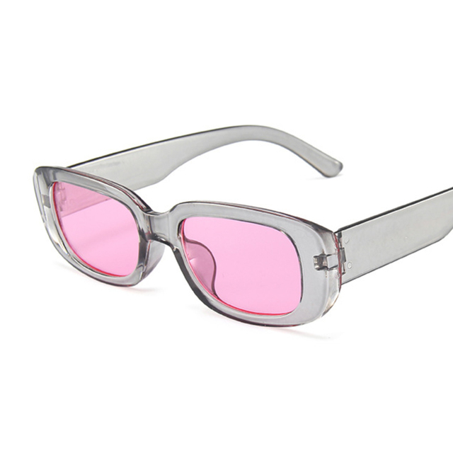 Vintage Sunglasses Women Brand Retro Rectangle Sun Glasses Female Ins Popular Colorful Square Eyewear: GRAY