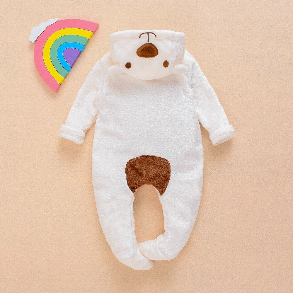 Winter Clothes Newborn Girls Overall Autumn Long Sleeve Baby Coral Fleece Romper For Baby Boys Jumpsuit Costume Infant Clothing