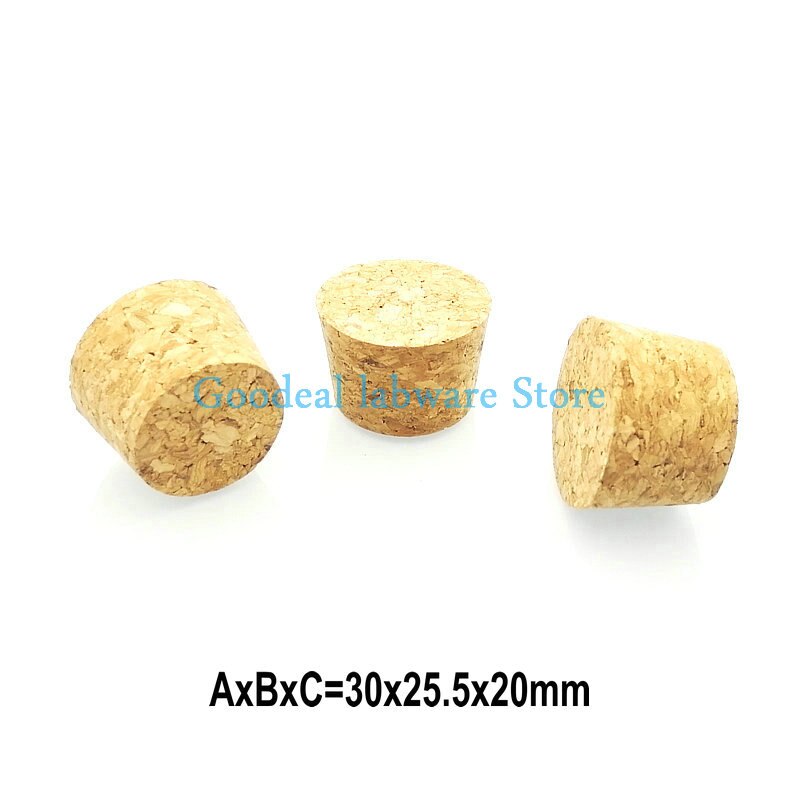 100pcs Top DIA 7.5mm to 30mm Wooden Cork Lab Test Tube Stopper Kettle Pudding Bottle Cork Cap Burette Tube Wood plug